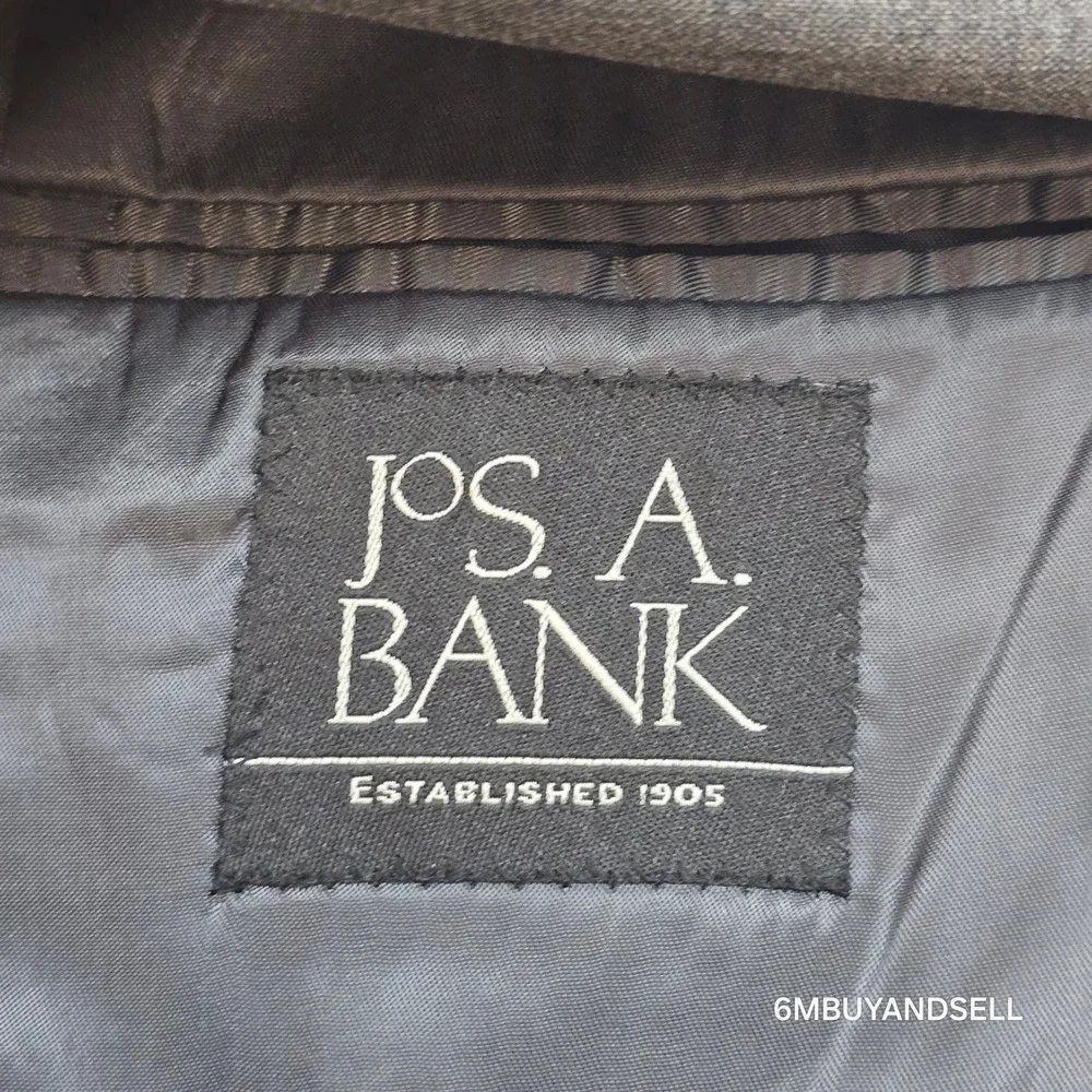 Jos. A. Bank Mens‎ Grey 100% Wool 2-Button Blazer Sport Coat Jacket 39R